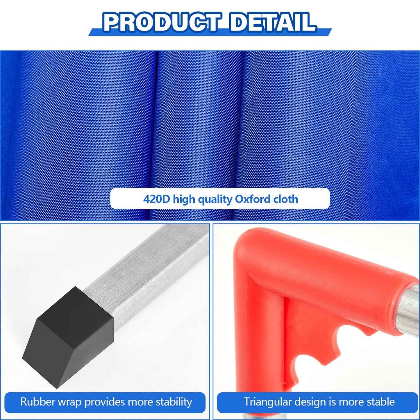 VercanMonth 5 Pcs Table Tennis Barrier, 55" x 29.5" Practice Training Baffle with 420D Oxford Cloth, Portable Pickup Surround for Quick Ball Collection, Table Tennis Court Fencing Walls(Blue)