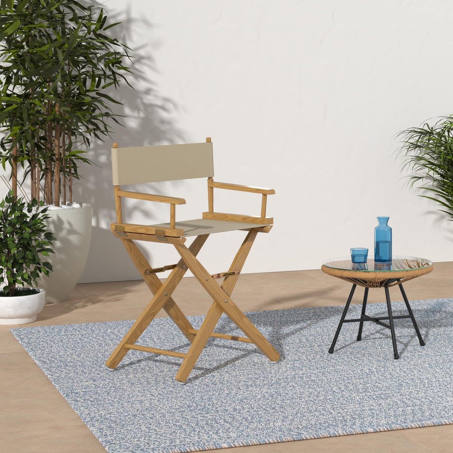 American Trails Extra-Wide Premium 18" Director's Chair Natural Frame with Natural Canvas
