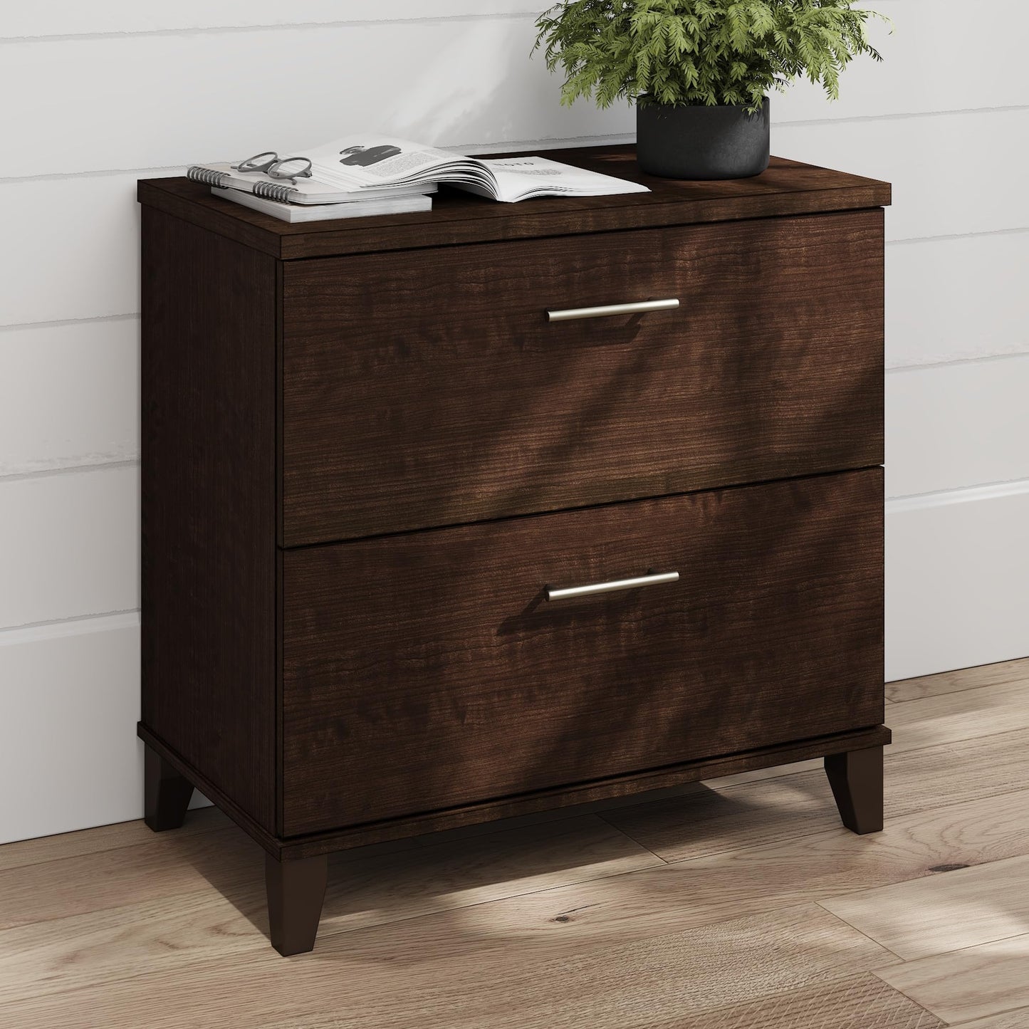 Bush Home 2 Drawer Lateral File Cabinet, Letter and Legal-Size Document Storage for Home or Professional Office, Somerset Collection, Mocha Cherry