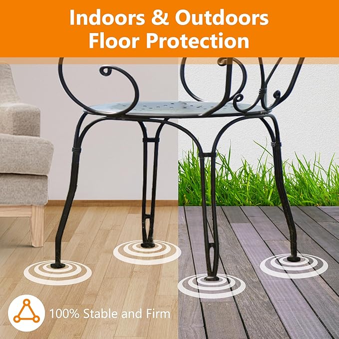 24-Pack Wrought Iron Patio Furniture Feet Caps 1-1/2 Inch Plastic Outdoor Patio