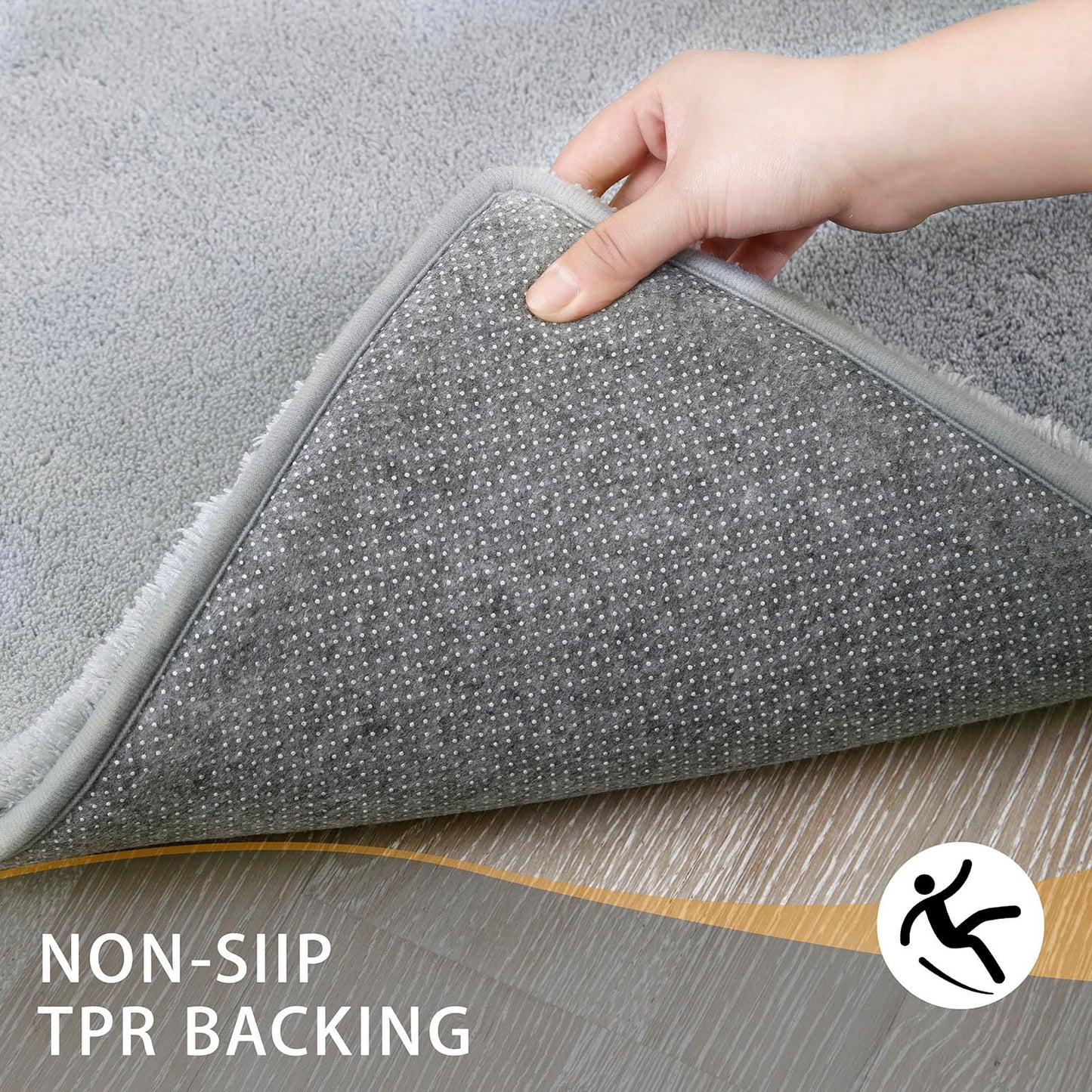 MINIDEAR Toilet Rugs 24x20 - U Shaped Dark Gray Thick Memory Foam Contour Rugs,Ultra Soft & Plush Fluffy, Non-Slip, Quick Dry, Absorbent Washable Floor Microfiber Mat for Home Decor Accessories