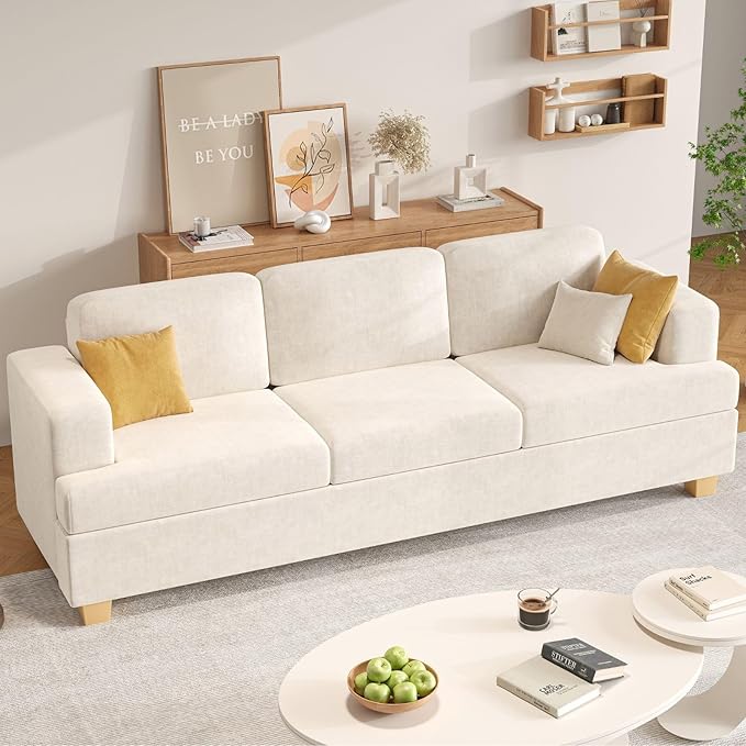 Apicizon 89" 3 Seater Modern Sofa, Chenille Couch