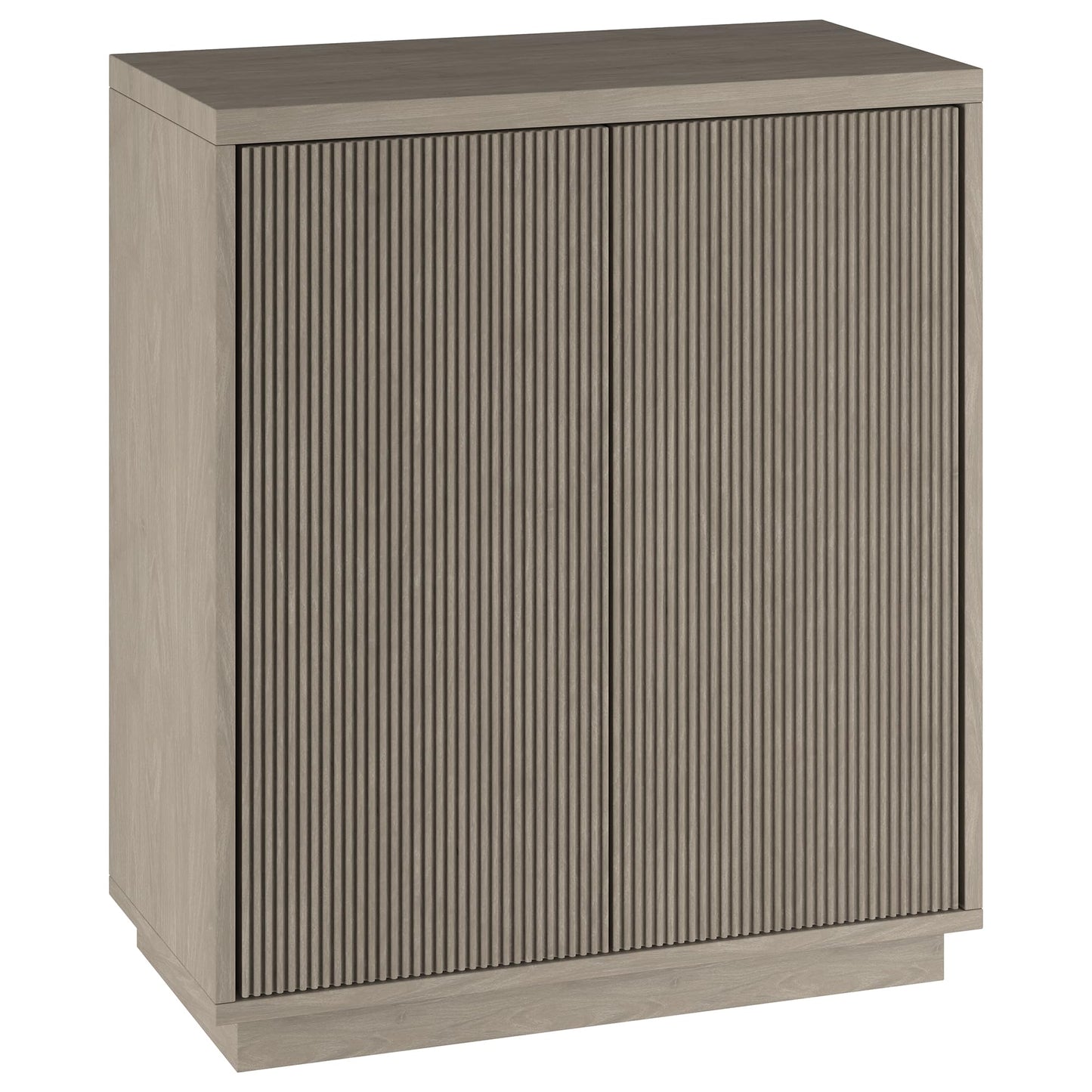 Henn&Hart 28" Fluted Wooden Accent Cabinet, Ribbed Modern Sideboard Buffet Cabinet with 2 Doors and an Adjustable Shelf for Living Room, Dining Room, Bedroom or Entryway, Weathered Gray