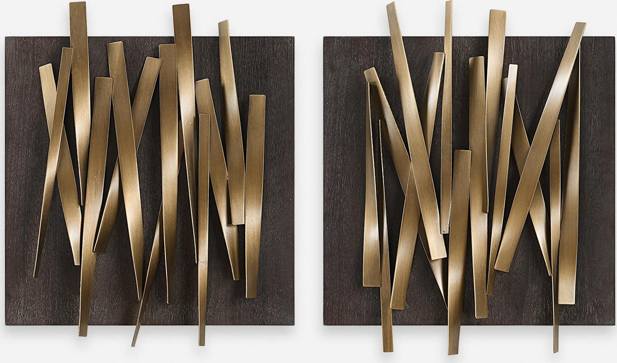 Uttermost 04382 Crosshatch - Wall Decor (Set of 2)-24 Inches Tall and 19.75 Inches Wide