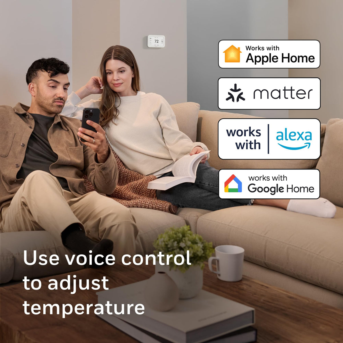 Honeywell Home X8S Smart Thermostat with Room Sensor, Video Doorbell Compatibility, IAQ Control, and Customizable Touchscreen Display, White