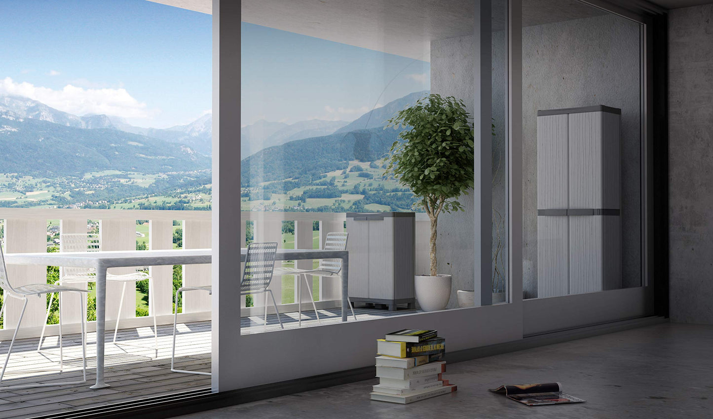 Terry, 3700 UW Base, 2-Door Vertical Divider Cabinet, 4 Internal Shelves - 70x43.8x181.8 cm
