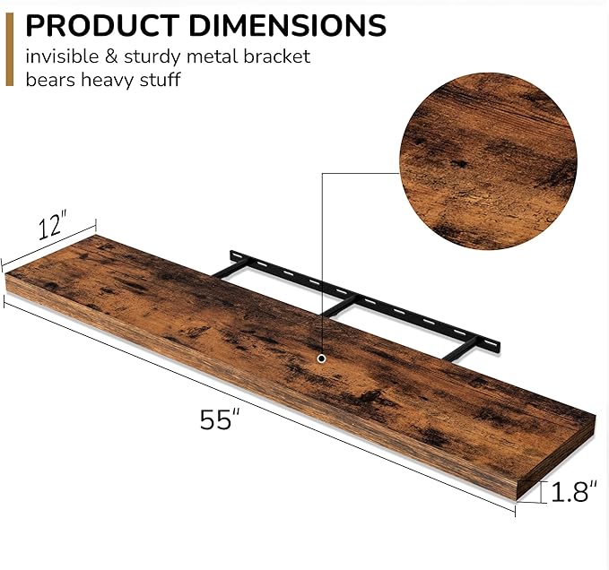 Fun Memories 55 Inch Floating Shelves