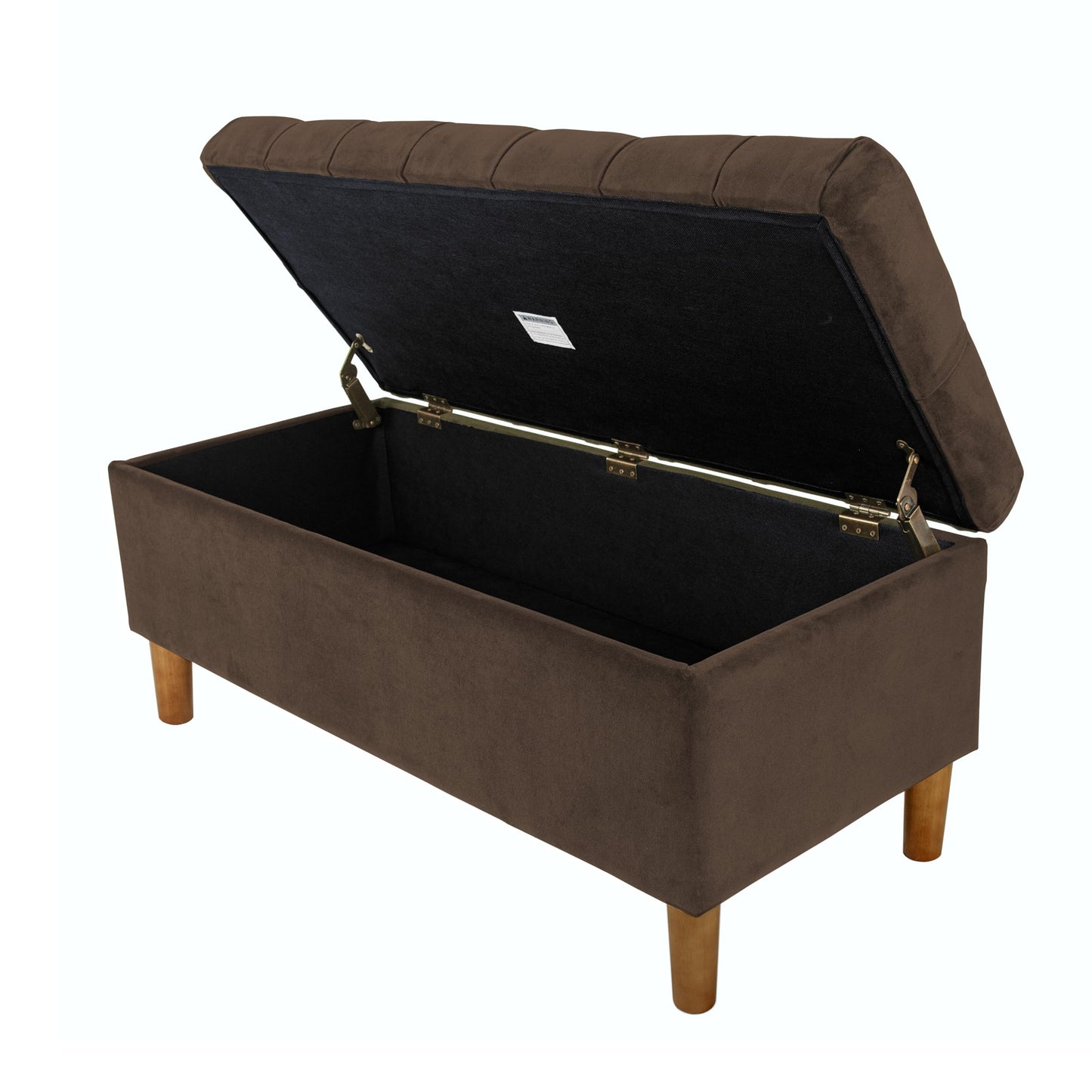 HomePop 40" Ainsley Button Tufted Storage Bench - Chocolate Brown Velvet