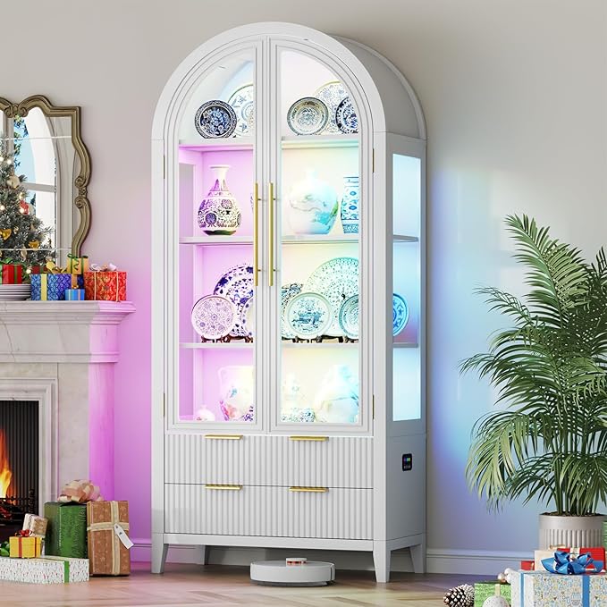 Vlsrka 71" Arched RGB Curio Cabinet