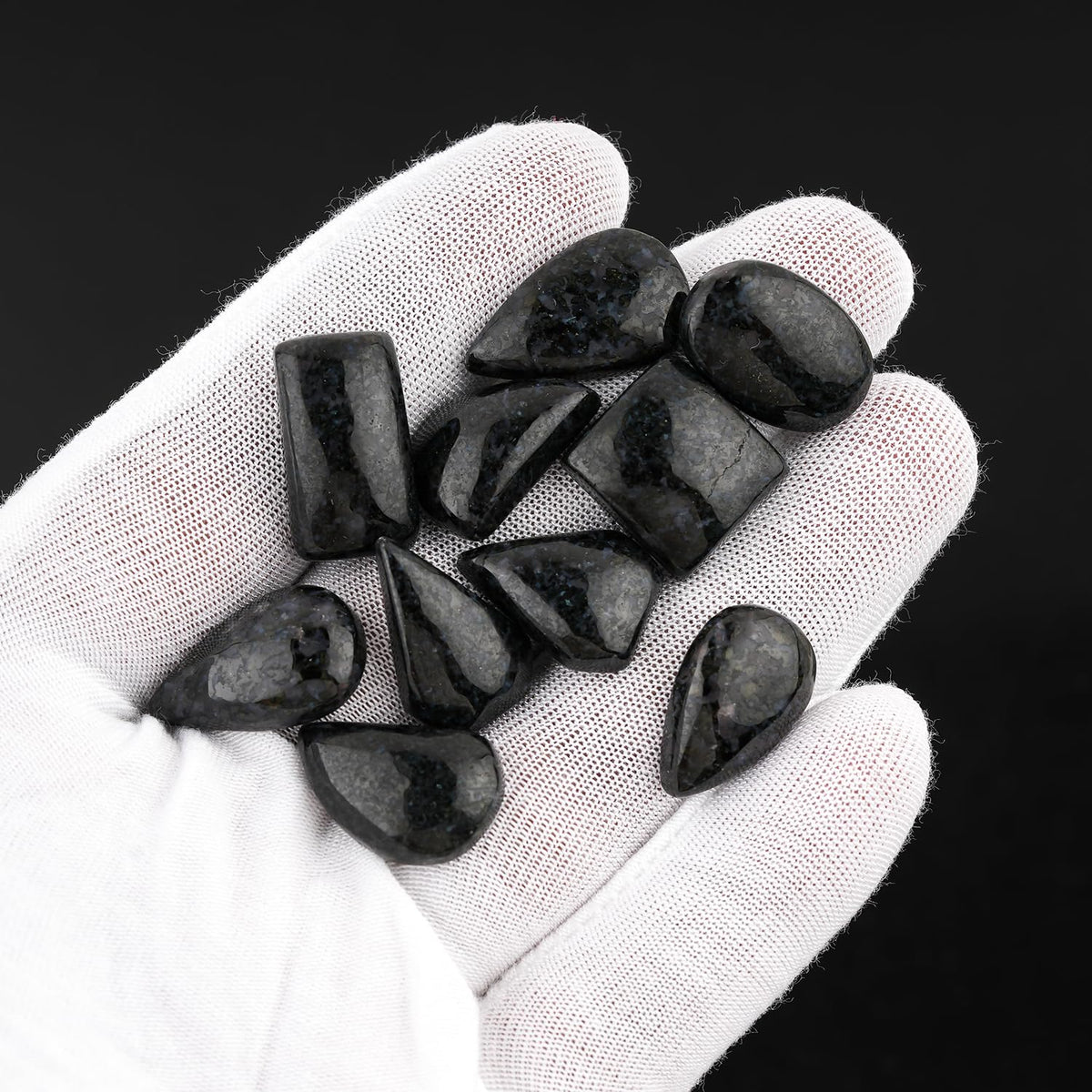 ColouredRocks (10pcs) Gabroo Jasper Crystals, Cabochons, Flat Back Stones, Polished Gemstones, Jewelry Making Supply, DIY, Crafts, Decor, Gift, Wholesale Bulk (100 carats) (15-20mm)