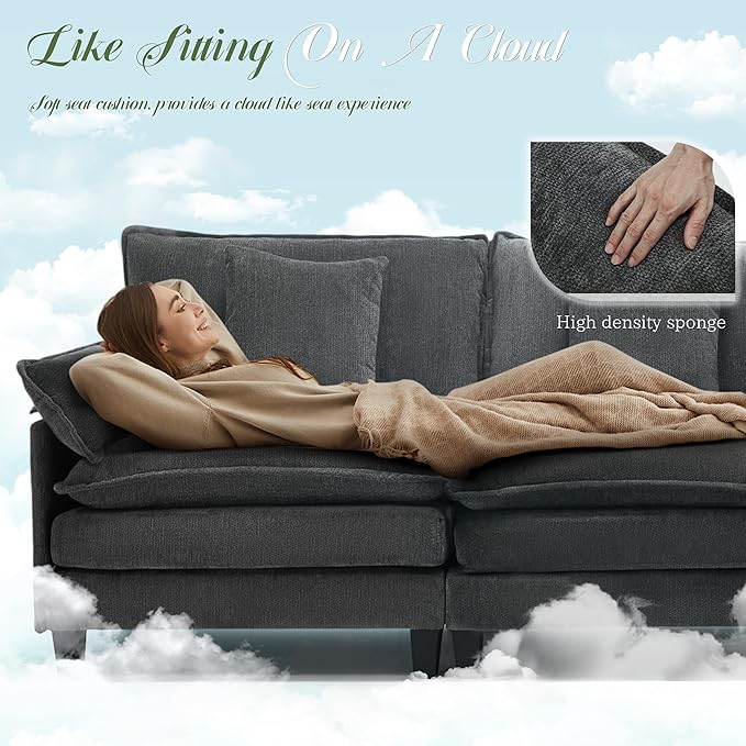 140" Cloud Couch, Modular Sectional Sofa