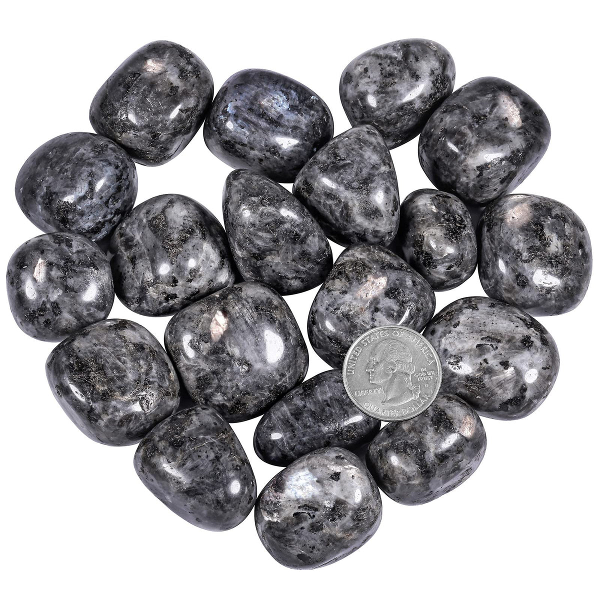 Nupuyai 1lb(About 460g) Polished Tumbled Stones Irregular Crystals for Healling/Energy/Wicca Smooth Labradorite Stones for Home/Gardden Decor 0.7"-1.4"