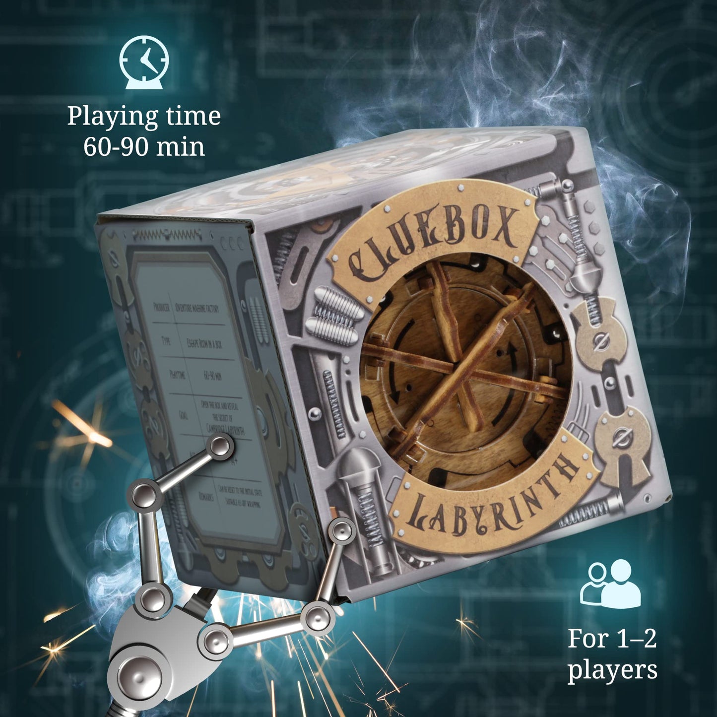 iDventure Cluebox Cambridge Labyrinth | Wooden Escape Room Puzzle Box | Engaging Brain Teaser with Hidden Money Compartment | Unique Gift for Adults