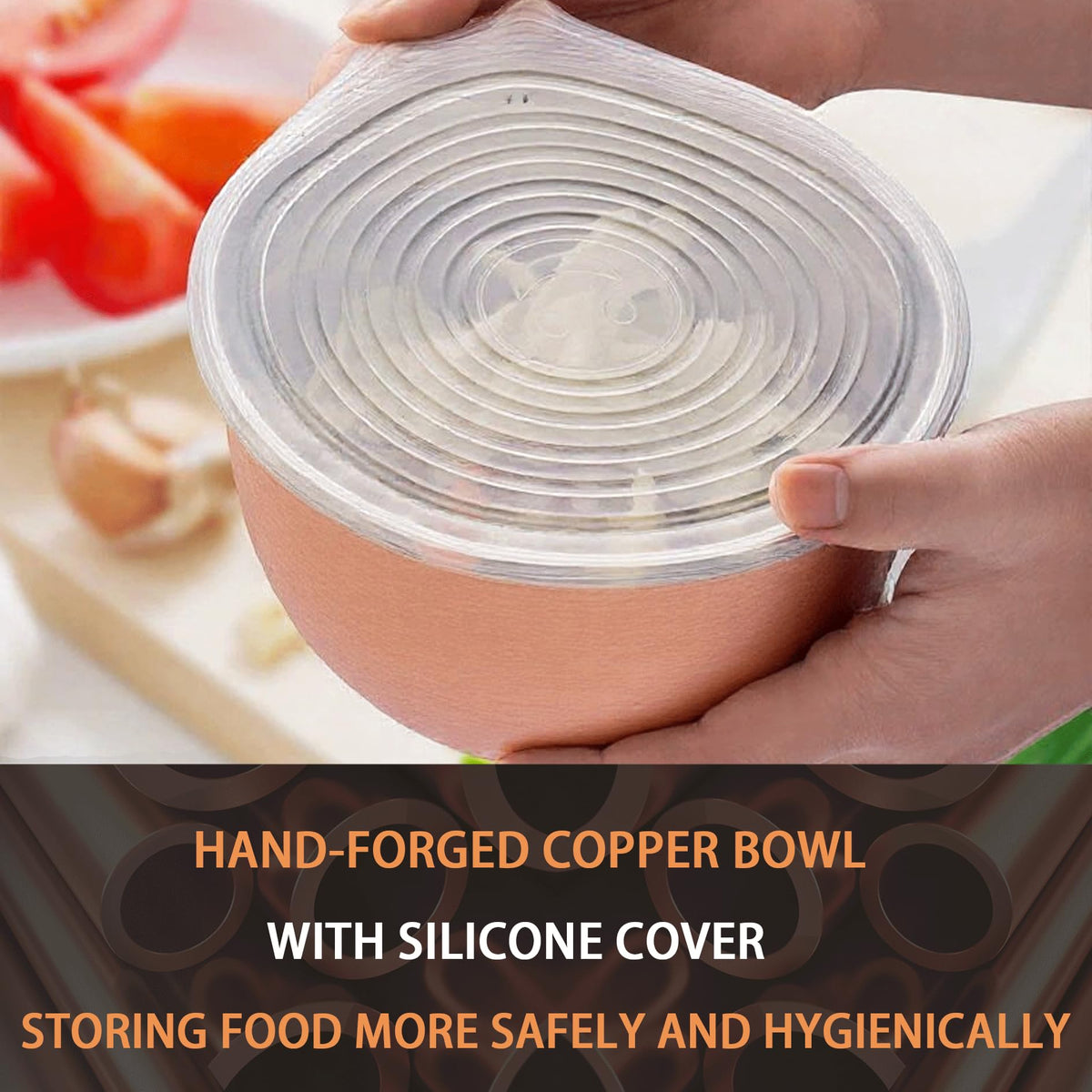 Purecopper-Medium 5.11'' Round Solid Copper Bowl - Handmade Decorative and Serving Bowls, Bowls for Food, Decoration, Condiments, Salt and Spices (4)