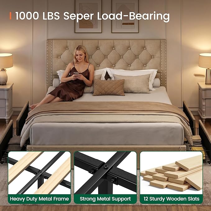 LARMACE Full Size Bed Frame