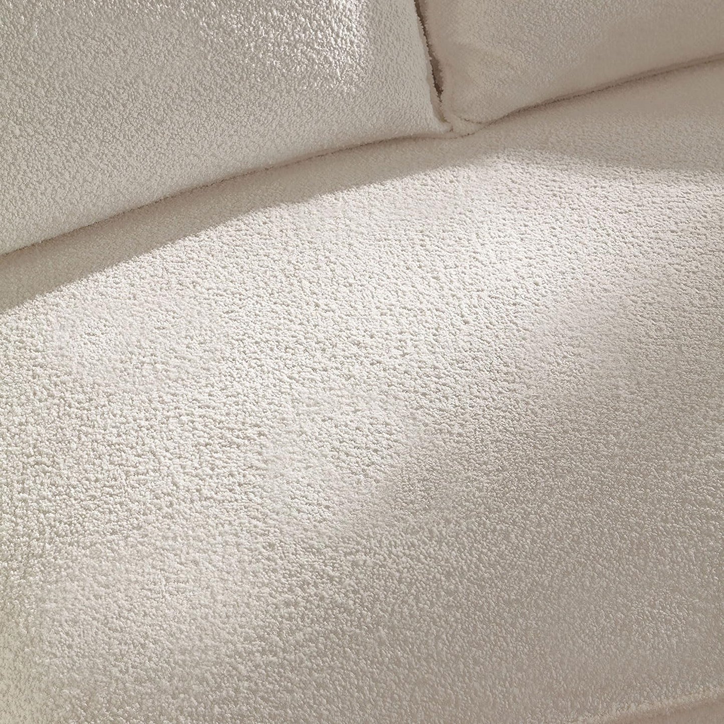 Modern Curved Sectional Sofa for Living Room, 125" L-Shape Corner Couch, Beige Boucle Upholstery Furniture, semicircular Chaise