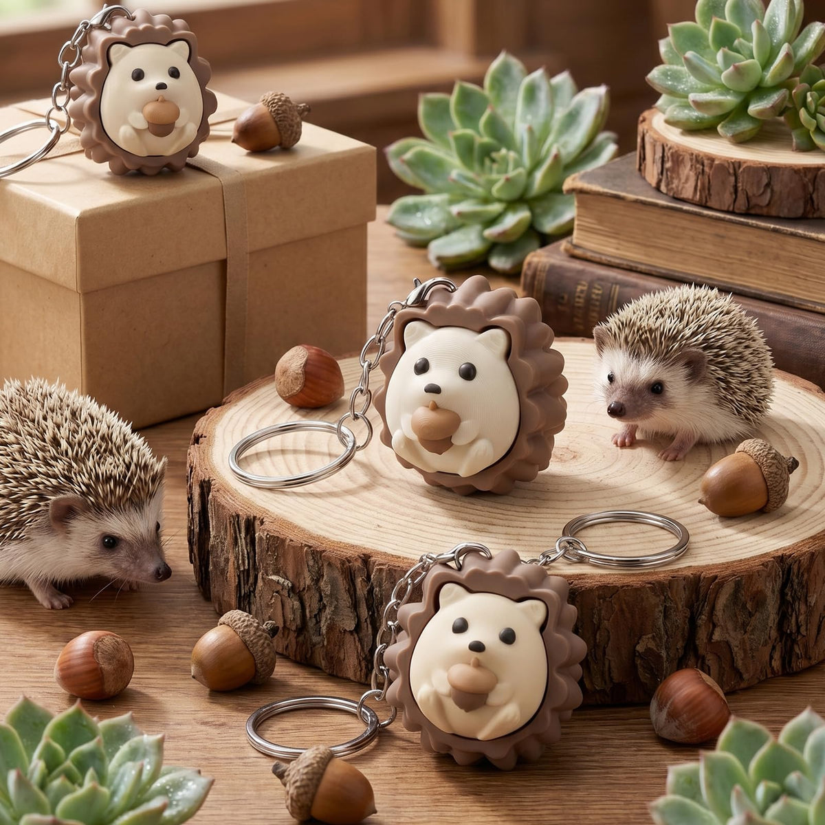 Kenning 12 Pcs Hedgehog Clicker Fidget Toys Keychains Bulk 3D Printed Sensory Clicker for Stress Relief End of Year Student Gifts from Teacher Classroom Rewards Graduation Favors