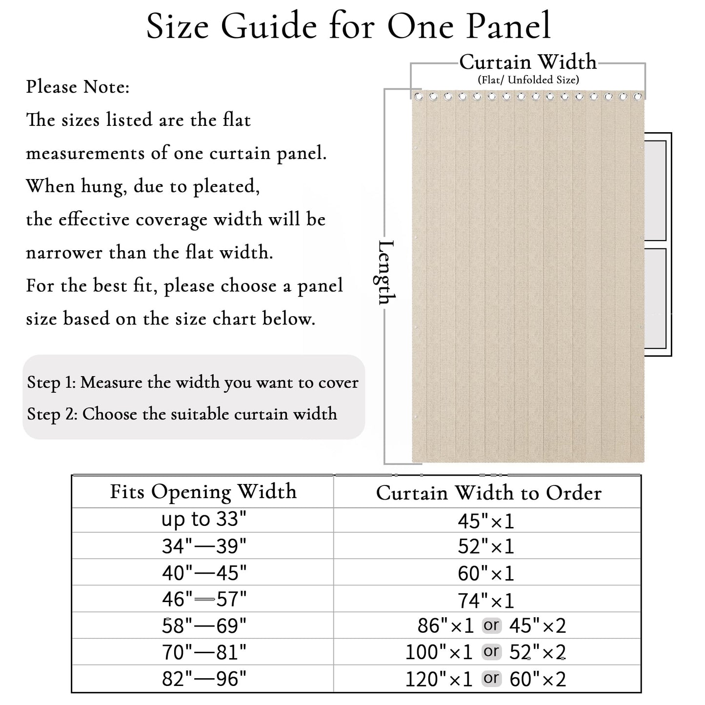 HMYI Accordion Door Curtains for Doorways, Curtain Door for Privacy Use, Fabric Curtain Panel, 1 Panel, W100 x L84, Sand