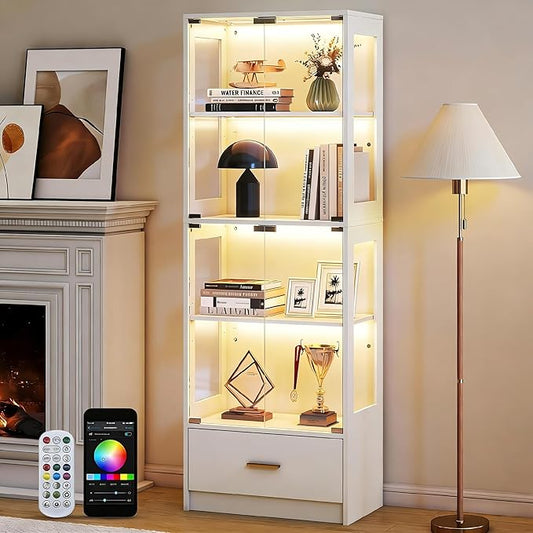 Lamtor 67-inch Glass Display Cabinet – Curio Cabinet
