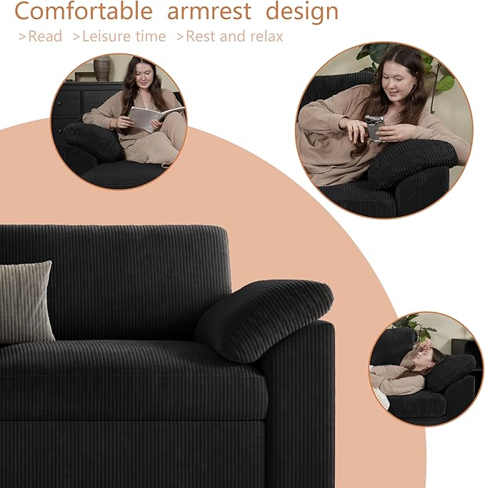 EASE MOOSE Oversized L Shaped Sectional Modular Sofa, Large U Shaped Sectional
