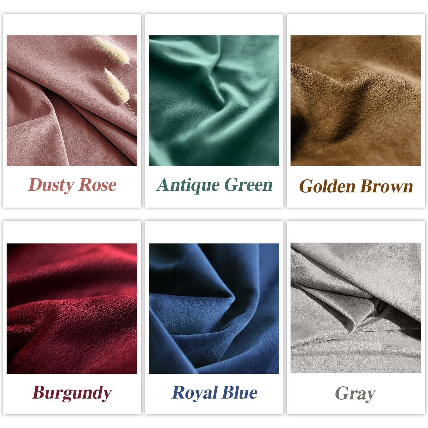Melodieux Pom Poms Velvet Blackout Curtains for Bedroom Living Room, Vintage Luxury Thermal Insulated Rod Pocket Lined Drapes, 52" W x 84" L, Golden Brown (2 Panels)