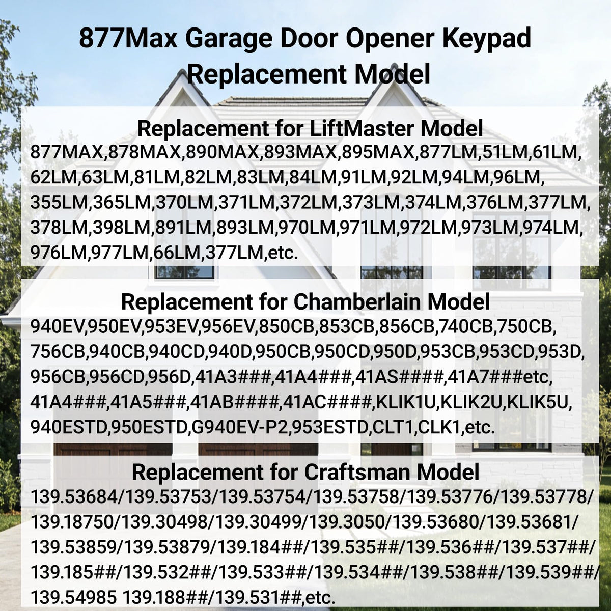 XDTKML Garage Door Opener Keypad Compatible with Liftmaster Chamberlain Craftsman Garage Door Opener with Produced Since 1993 Purple,Red,Orange,Green,Yellow Learn Button 315/390 MHZ - White