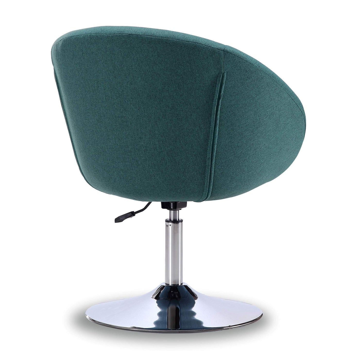 Manhattan Comfort Hopper Adjustable Swivel Accent Chair with 360° Turn, Upholstered Seat, Polished Chrome Base, Modern Bowl Design for Home Office and Living Room, Sky Blue