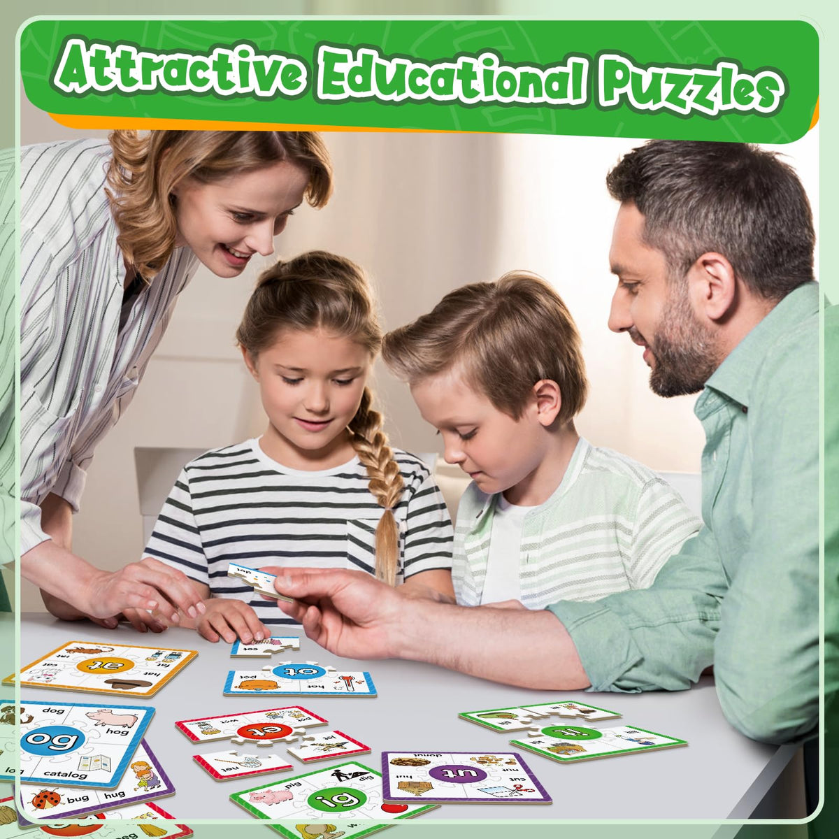 Edulok Phonics Puzzle Games, Spelling Games, Phonics Flash Cards, Sight Word Flash Cards for Toddlers, Learning Educational Toys, Kids Preschool Learning Activities, Homeschool Supplies, Learn to Read