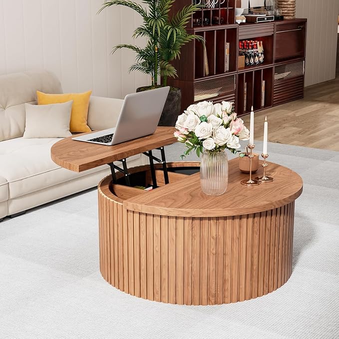 Fsbecl Fluted Lift Top Coffee Table