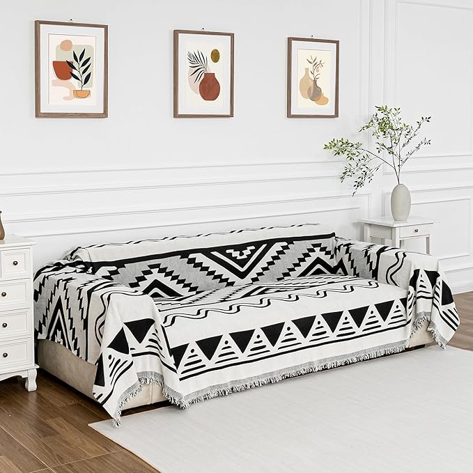 MYSKY HOME Couch Cover for Sectional Sofa Set Boho Geometric Furniture Sofa
