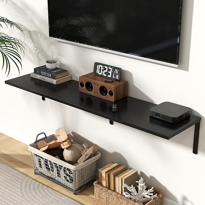 Fun Memories Floating Shelves for Wall, 12 Inch Deep Floating Shelves Set of 2