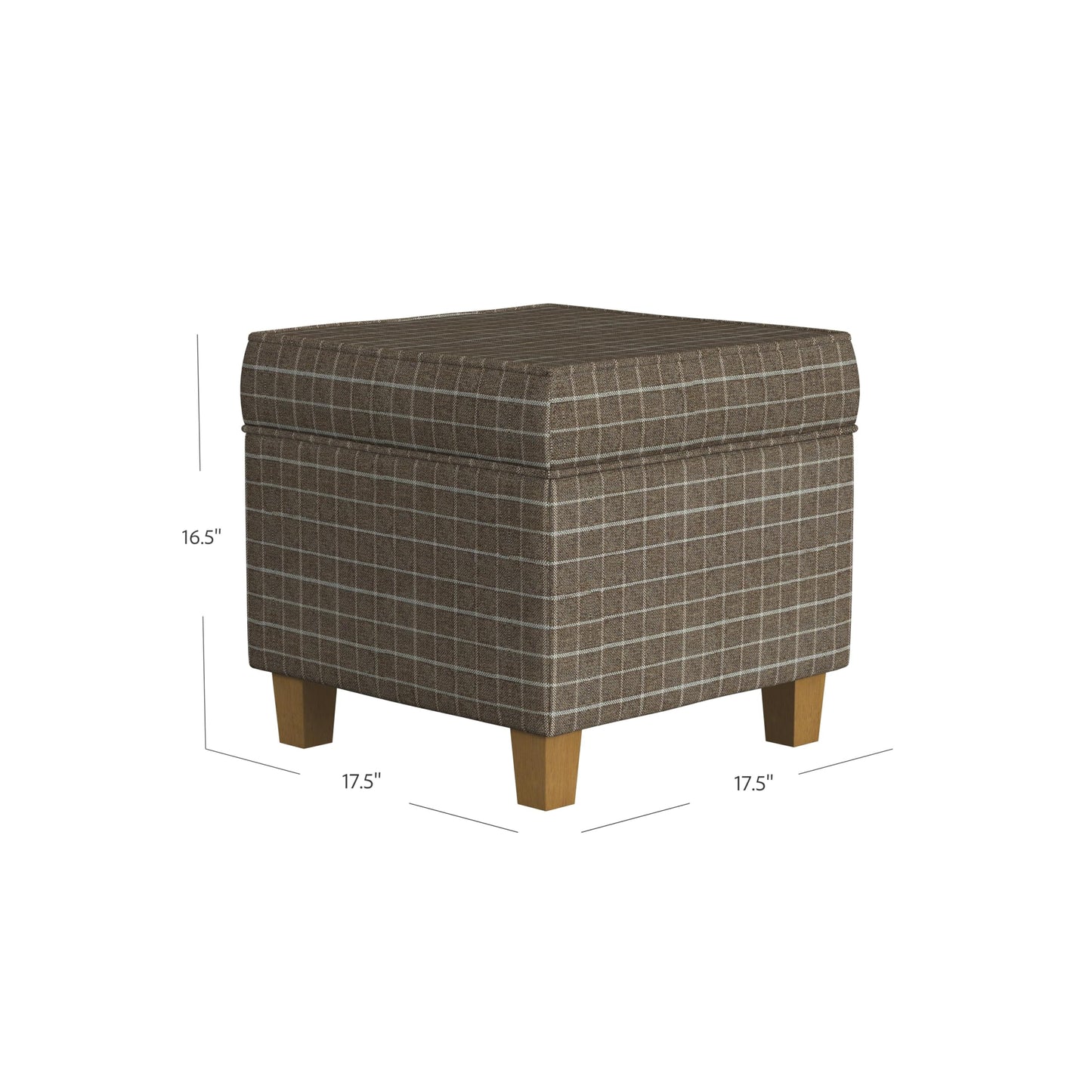 HomePop 18" Classic Square Storage Ottoman - Brown Windowpane
