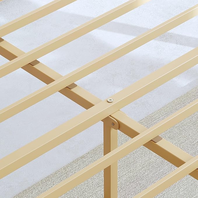 BOSRII 14in High Solid Bamboo Wood Platform Full Size Bed Frame