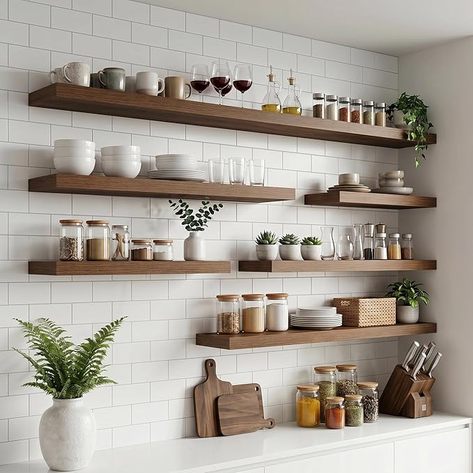 FLYJOE Floating Shelves for Wall, 40 Inch Floating Shelves Set of 2, Kitchen