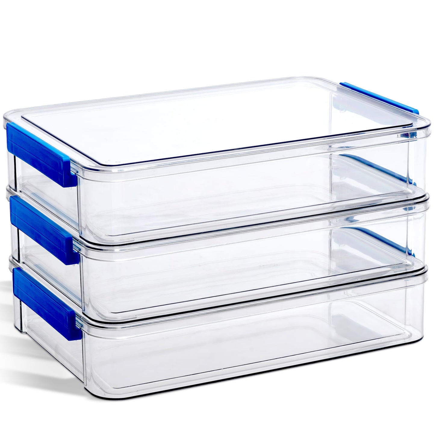 Citylife 6 Qt 9 x 13 Plastic Storage Bins with Lids and Latches, Portable Project Case for Drawers, Clear Stackable File Box for Organizing A4 Paper, Letters, Documents, Art Supplies, and Crafts