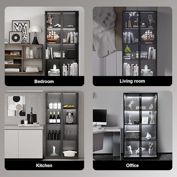 Kelueo 63" H Display Cabinet