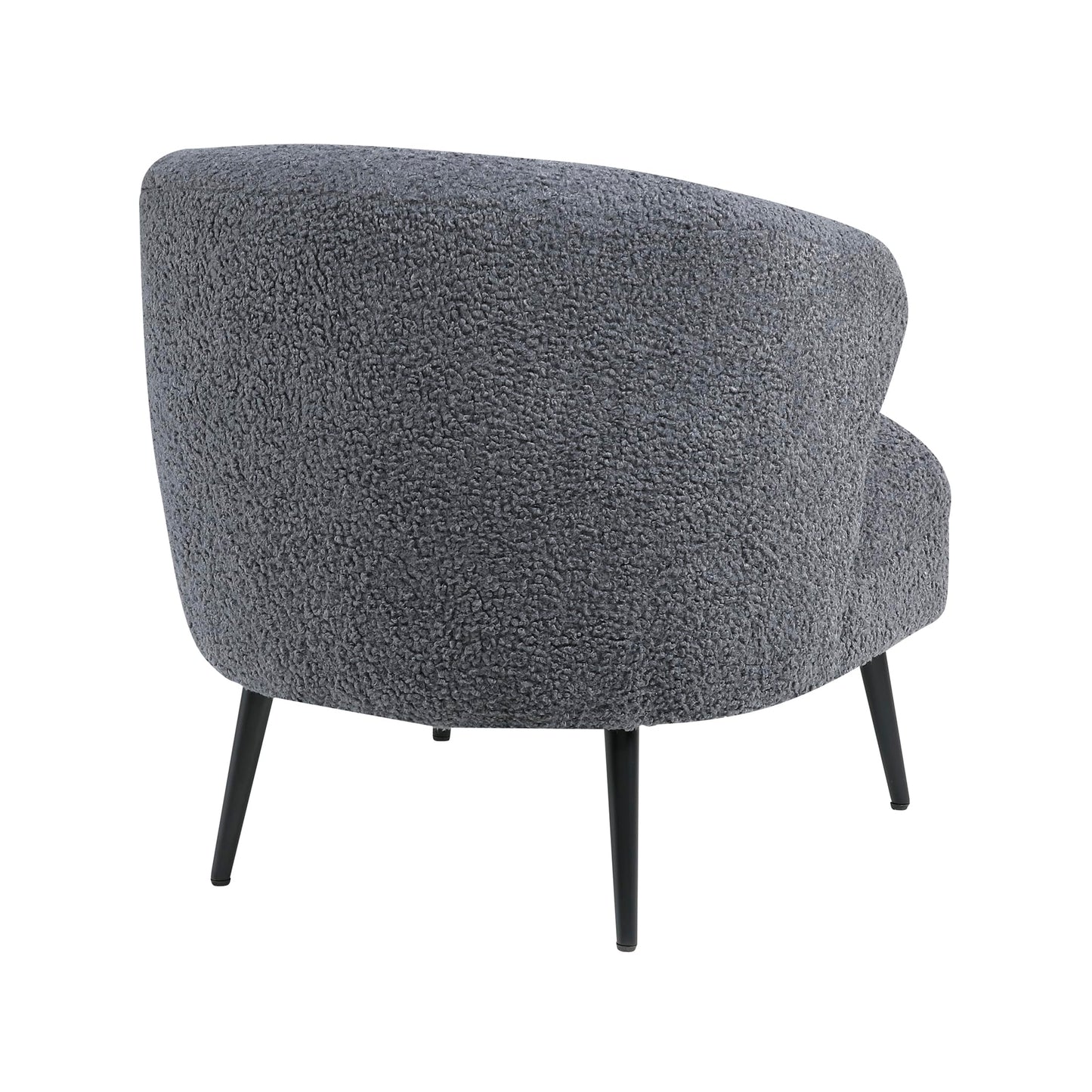 Lexicon Modern Accent Chair, Boucle Fabric Upholstered Single Sofa Chair with Curved Back for Living Room/Bedroom/Office/Apartment, Dark Gray