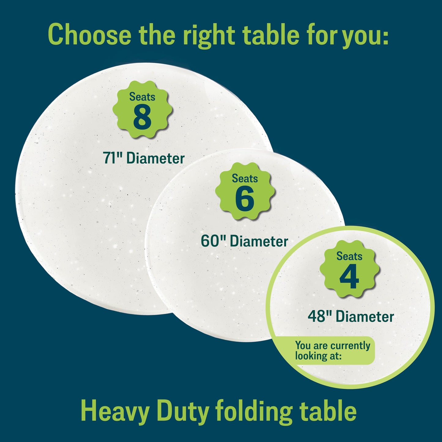 National Public Seating BT-R Series Steel Frame Round Blow Molded Plastic Top Folding Table, 700 lbs Capacity, 48" Diameter, Speckled Gray/Gray