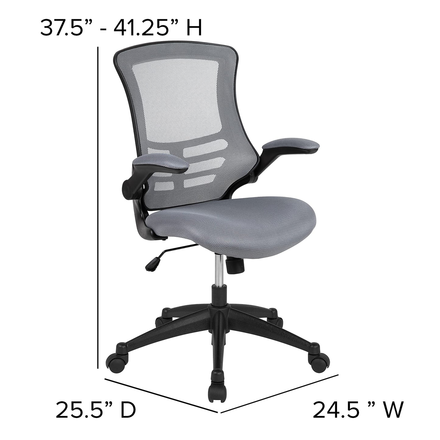 Flash Furniture Kelista Office Chair, Ergonomic, Mid-Back, Dark Gray Mesh with Swivel
