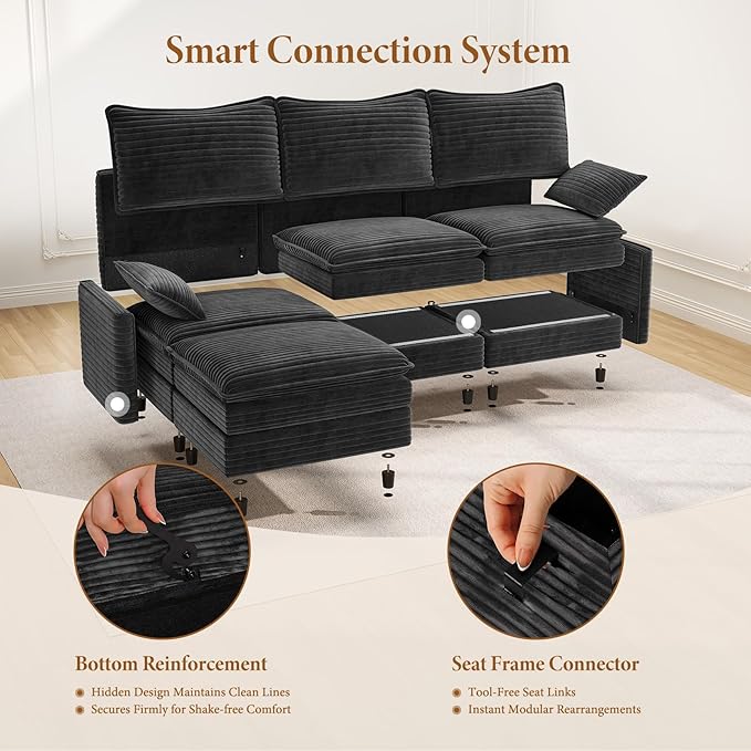 Vesgantti Large Modular Sectional Sofa, Big Comfy Cloud Couch