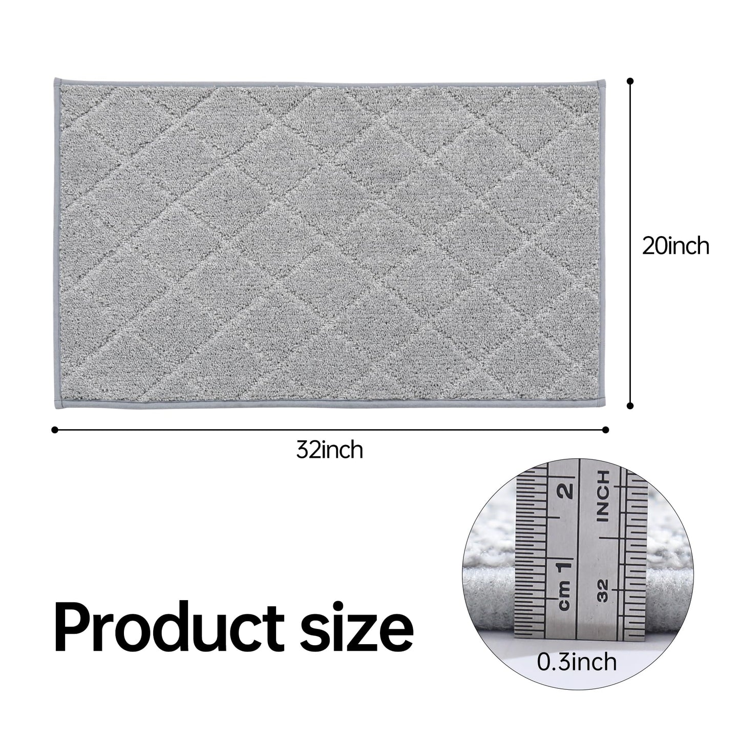 COSY HOMEER Edging Stair Treads Non-Slip Corner Indoor Stair Runners for Wooden Steps,Landing Slip Resistant Stair Rugs for Kids and Dogs, 100% Polyester TPE Backing,Grey,20"X32"