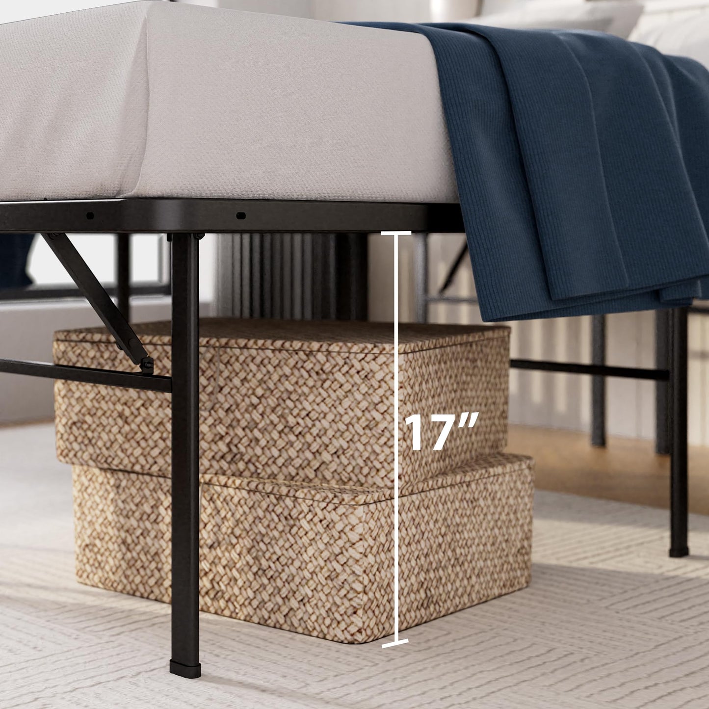 Zinus SmartBase Heavy Duty Mattress Foundation, 18 Inch Metal Platform Bed Frame, No Box Spring Needed, Sturdy Steel Frame, Underbed Storage, Full