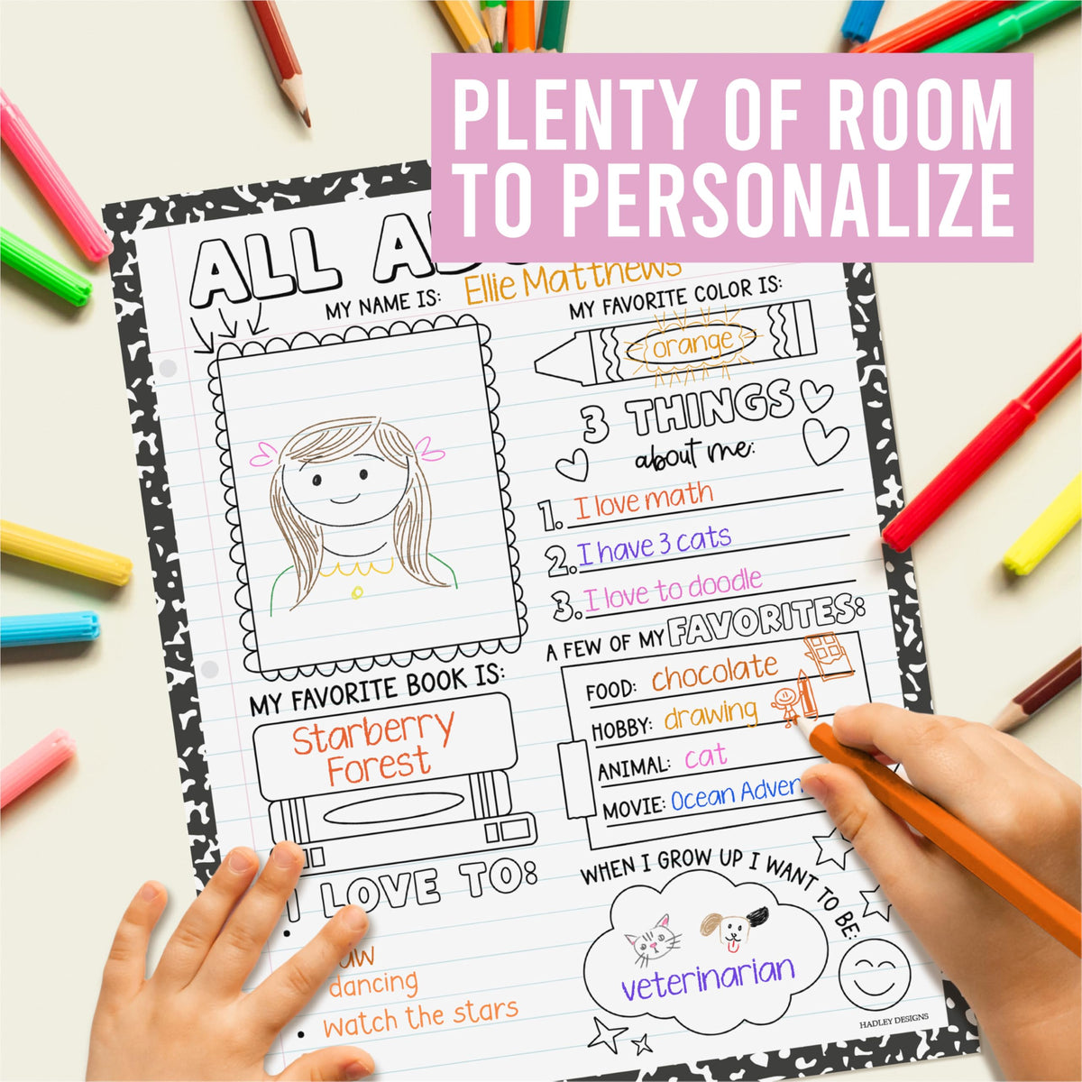 All About Me Posters for Classroom Must Haves - 20 Star Student Poster, 100 Days of School Items, Star of The Week Poster Elementary Classroom Decor, End of School Year Teacher Supplies