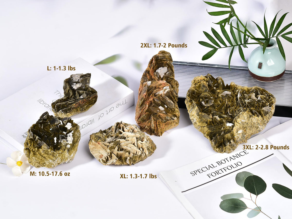 AMOYSTONE Unique Decorative Stone Ornaments Siderite Large Quartz Ore Specimen Indoor Healing Calming Effects for School Geography Classroom (1.3-1.7 Pounds with Rack)