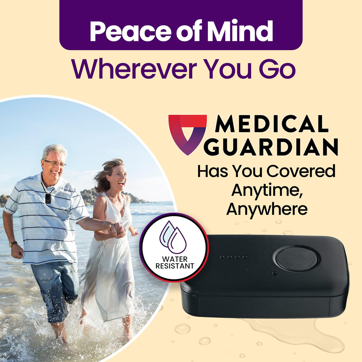 Medical Guardian MGMini | Get Help Instantly & Stay Independent | Medical Alert Device for Seniors | 24/7 Monitoring, GPS Tracking, Emergency Button | Subscription Required | Black