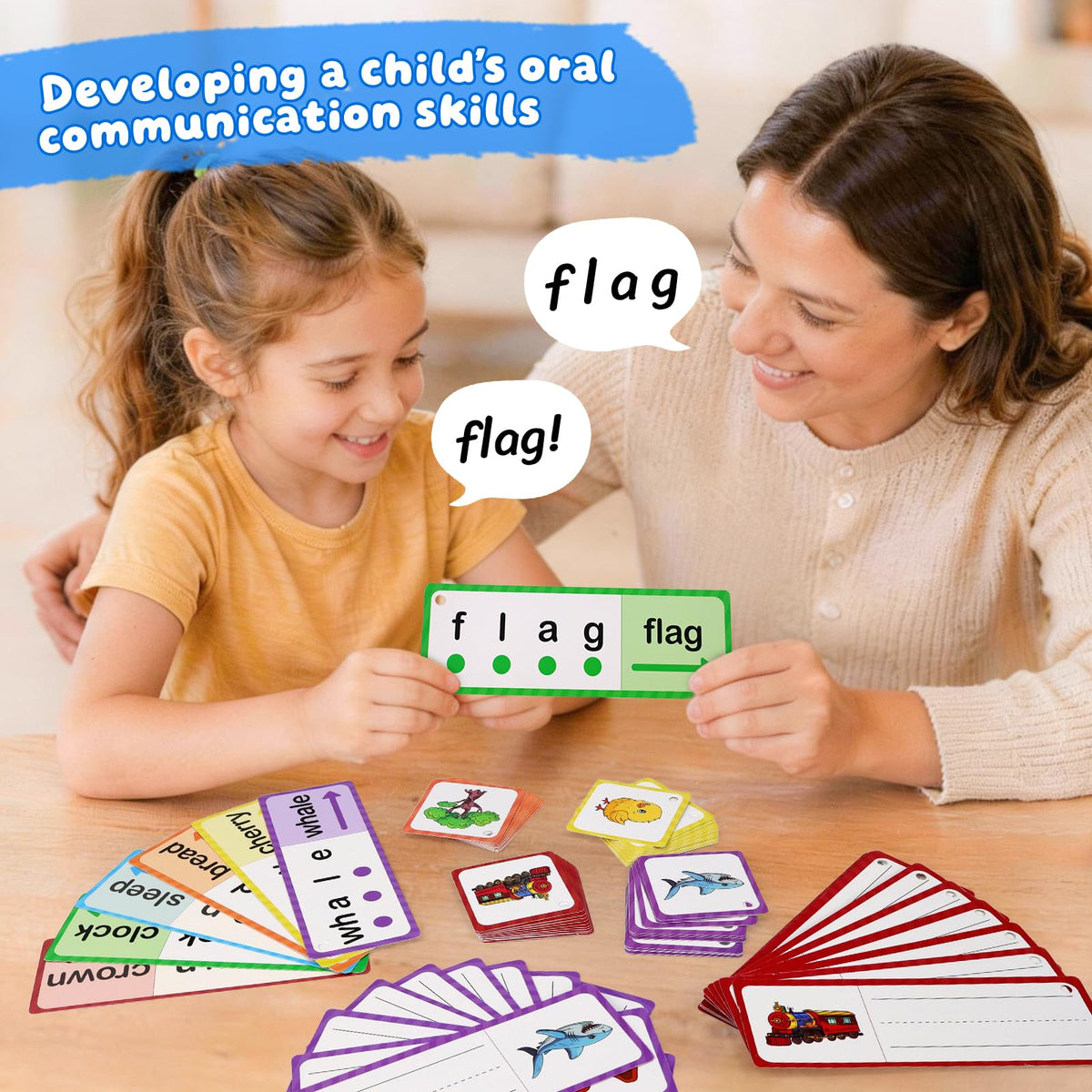 LilLaufy Phonics Games Flash Cards for Kids, Sight Word Spelling Games, Digraphs and Blends flashcards, Speech Therapy Toys for Toddlers, Learn to Read, Preschool Kindergarten Learning Activities