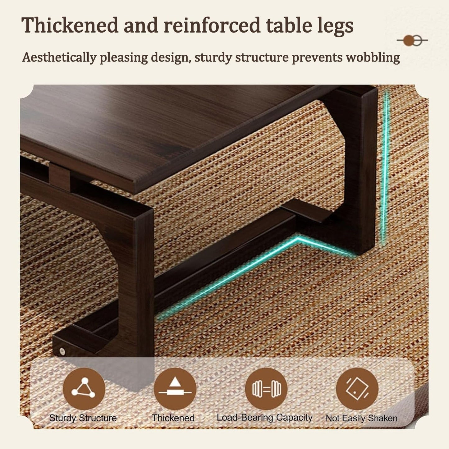 GHHDPXM Multifunctional Japanese Floor Sitting Table Rectangular Wooden Chabudai Tea Table for Living Room Home Office – Low Wood Table (80x50x30cm/31.4x19.6x11.8'')