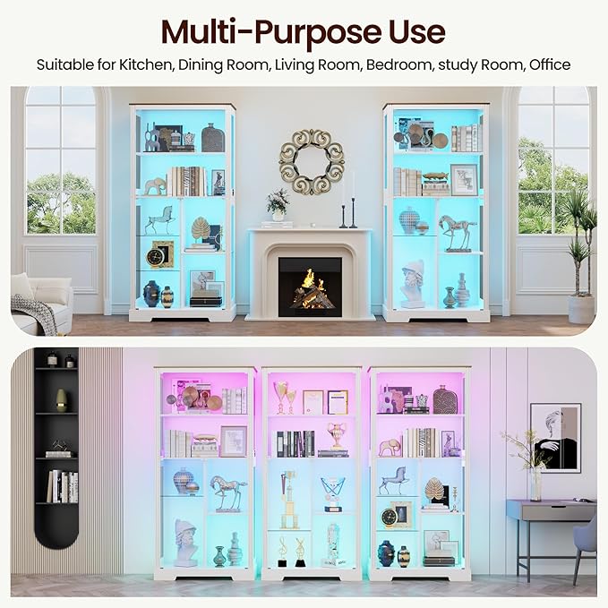 71” Glass Display Cabinet with RGB Light