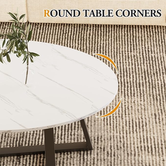 Wolawu Coffee Table Small Oval Table, Modern Center Tea Tables
