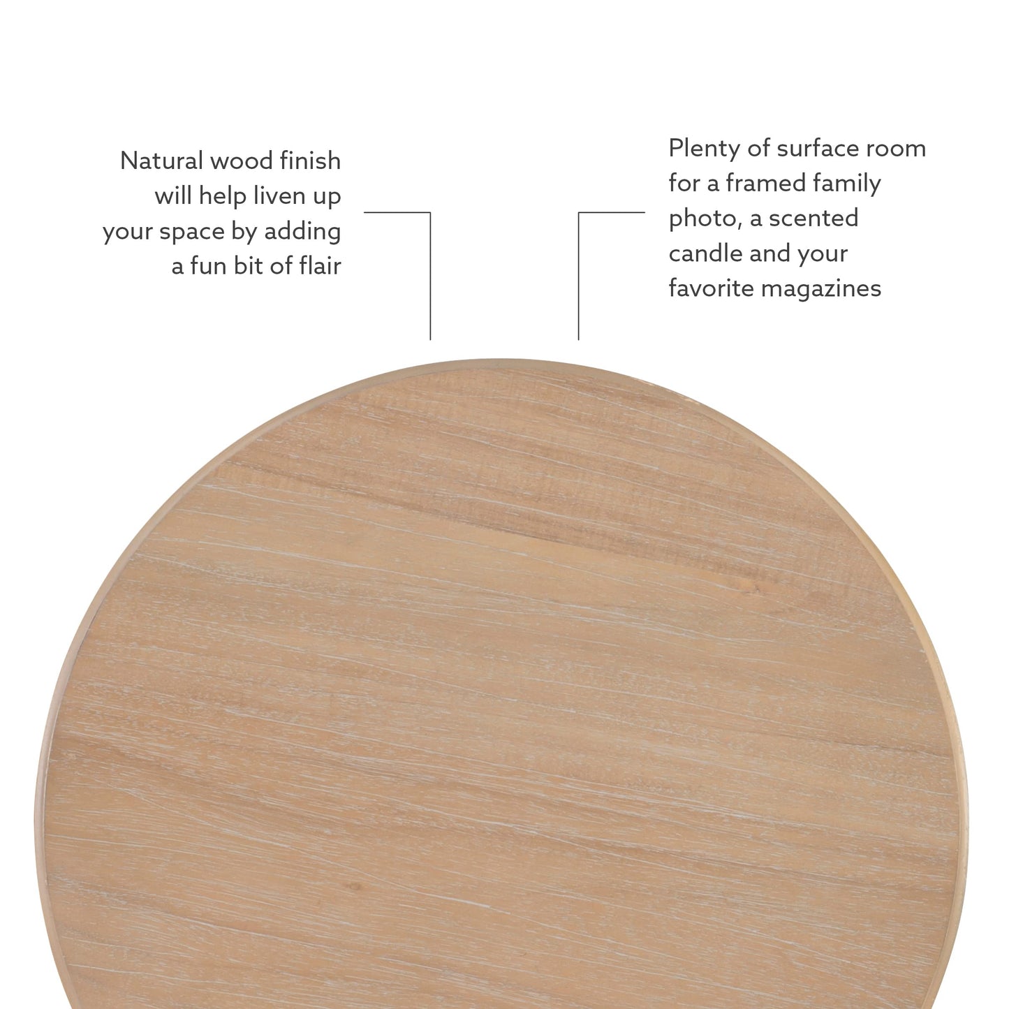 Powell Tarkin Round Natural Wood Turned Spindle Pedestal Side Accent Table